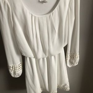 White Long Sleeved Dress